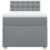 vidaXL Boxspringbett mit Matratze Hellgrau 90x200 cm Stoff