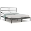 vidaXL Massivholzbett Grau 135x190 cm