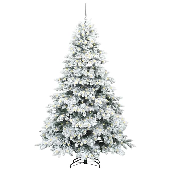 vidaXL K&uuml;nstlicher Weihnachtsbaum mit 300 LEDs Wei&szlig; 210 cm PE und PVC