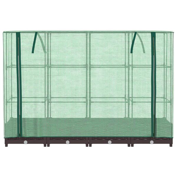 vidaXL Hochbeet mit Gewächshaus-Aufsatz Rattan-Optik 160x40x123 cm