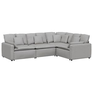 vidaXL Modulares Sofa mit Kissen Stoff Wolkengrau
