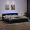 vidaXL Boxspringbett mit Matratze & LED Dunkelgr&uuml;n 180x220 cm Samt
