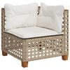 vidaXL 8-tlg. Garten-Sofagarnitur mit Kissen Beige Poly Rattan