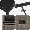 vidaXL Garten Essgruppe mit Kissen 7 pcs Grau Poly-Rattan
