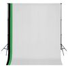 vidaXL Fotostudio Set 3 Baumwolle-Hintergründe Rahmen verstellbar 3x3m