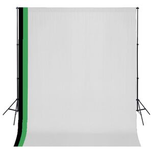 vidaXL Fotostudio Set 3 Baumwolle-Hintergründe Rahmen verstellbar 3x3m