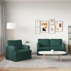 vidaXL Sofa 2 pcs Dunkelgr&uuml;n 144 x 80 x 85 cm Stoff
