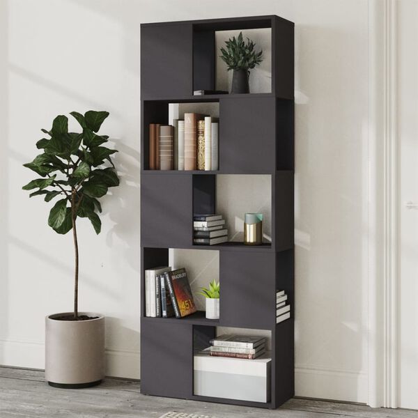 vidaXL B&uuml;cherregal Raumteiler Grau 60x24x155 cm Holzwerkstoff