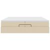 vidaXL Ottoman-Bett mit Matratzen Creme 200x200 cm Stoff