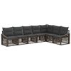 vidaXL Gartensofa-set 7 stk. Grau Poly-Rattan