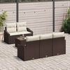 vidaXL Sofa Set mit Kissen 6 pcs Braun und Creme Poly-Rattan