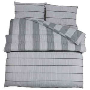 vidaXL Bettw&auml;sche-Set Hellgrau 260x220 cm Baumwolle