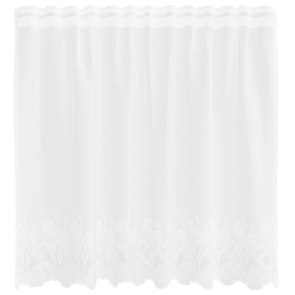 vidaXL Spitzenvorhang mit Vorh&auml;ngen Floral Wei&szlig; 100 x 150 cm Polyester