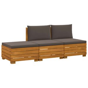 vidaXL 3 stk. Outdoor-Sofagarnitur Massivholz Akazie Braun