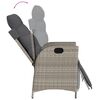 vidaXL 3-tlg. Bistro-Set mit Kissen Hellgrau Poly Rattan