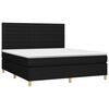 vidaXL Boxspringbett mit Matratze & LED Schwarz 180x200 cm Stoff