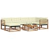 vidaXL Outdoor-Sofagarnitur 19 pcs Natur und Creme Massivholz Akazie