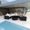 vidaXL 6-tlg. Garten-Lounge-Set mit Kissen Poly Rattan Schwarz