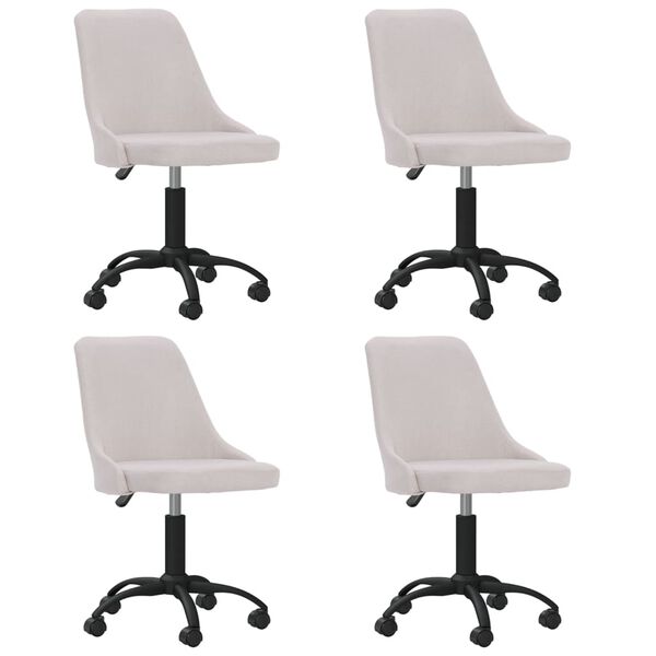 vidaXL Esszimmerst&uuml;hle 4 Stk. Drehbar Creme Stoff