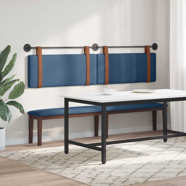 vidaXL H&auml;ngevorderseite Wandmontiert Blau 210 x 55 x 5 cm Antikes PU