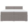 vidaXL Boxspringbett mit Matratze Taupe 200x200 cm Stoff