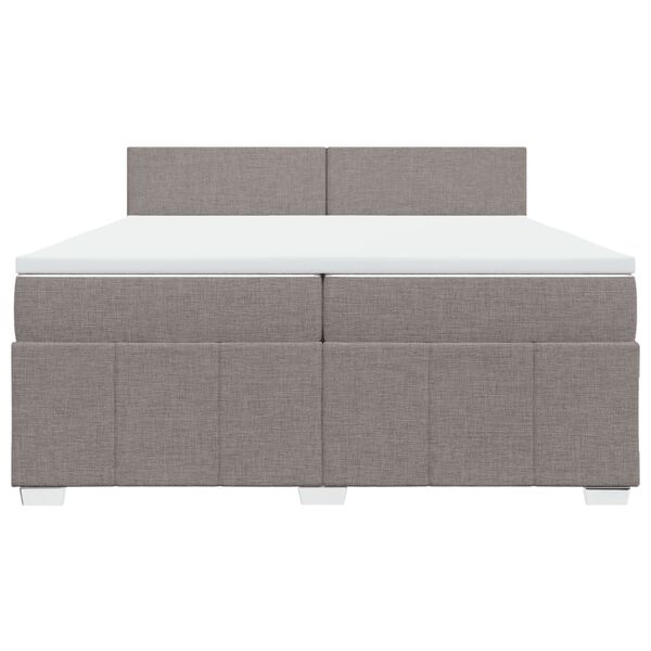 vidaXL Boxspringbett mit Matratze Taupe 200x200 cm Stoff