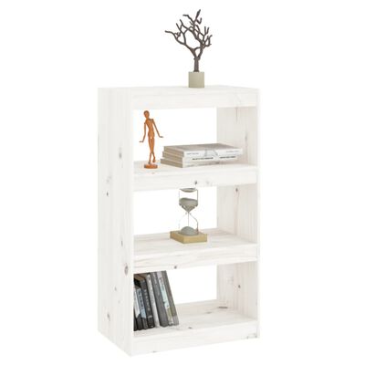 vidaXL Bücherregal Raumteiler Weiß 60x30x103,5 cm Massivholz Kiefer