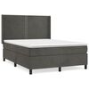 vidaXL Boxspringbett mit Matratze Dunkelgrau 140x190 cm Samt