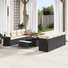 vidaXL Garten-Sofa-Set mit Speicher 11 pcs Schwarz Poly Rattan