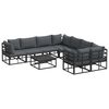vidaXL Gartensofa-set mit Kissen 9 pcs Schwarz Stahl