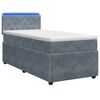 vidaXL Boxspringbett mit Matratze und LED Dunkelgrau 90 x 190 cm Samt