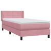 vidaXL Boxspringbett mit Matratze Rosa 100x210 cm Samt