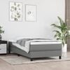 vidaXL Boxspringbett mit Matratze Dunkelgrau 90x190 cm Stoff