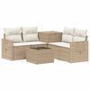 vidaXL Sofa Set 6 stk. Beige und Cremewei&szlig; Polyrattan und Stahl