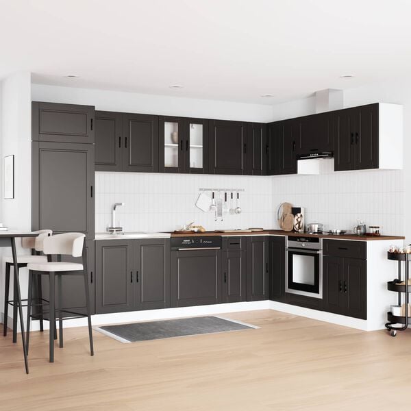 vidaXL Waschbecken-Unterschrank Porto Schwarz 80 x 46 x 81.5 cm