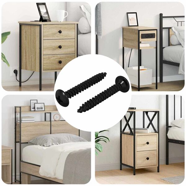 vidaXL Gewindeschneider Nagel 2 pcs Schwarz M4 x 28 mm Stahl