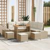 vidaXL Garten-Sofa-Set mit Speicher 8 pcs Beige Poly Rattan