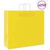 vidaXL Papiertragetaschen 250 Stk. mit Henkeln Gelb 54x15x49 cm