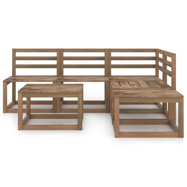 vidaXL 6-tlg. Garten-Lounge-Set Braun Impr&auml;gniertes Kiefernholz