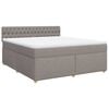 vidaXL Boxspringbett mit Matratze Taupe 180x200 cm Stoff