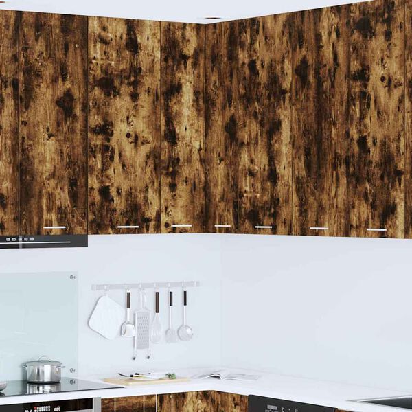 vidaXL H&auml;ngeschrank Ger&auml;ucherte Eiche und Wei&szlig; 57 x 57 x 100 cm