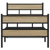 vidaXL Metallbett ohne Matratze Sonoma-Eiche 100x190 cm