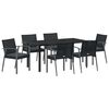 vidaXL Garten Essgruppe 7 stk. Schwarz und Grau PE-Rattan