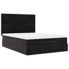 vidaXL Ottoman-Bett mit Matratzen & LEDs Schwarz 140x200 cm Samt