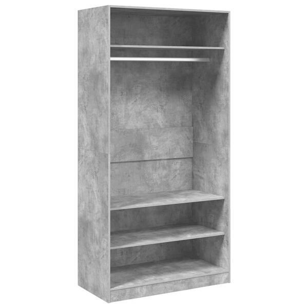 vidaXL Kleiderschrank Betongrau 100x50x200 cm Holzwerkstoff