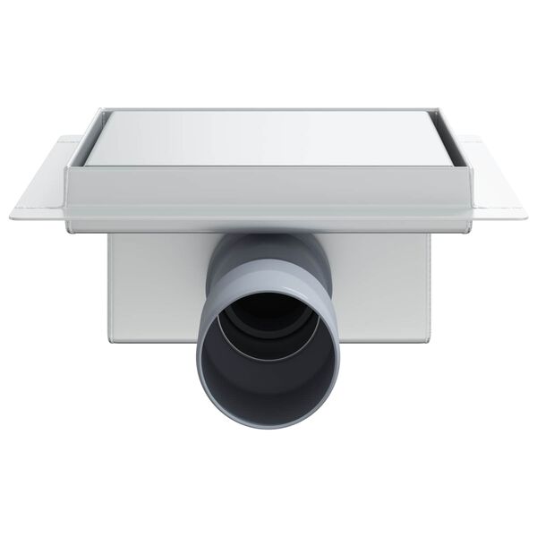 vidaXL 2 in 1 Duschabfluss Silber 15 x 15 cm Edelstahl 304