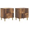 vidaXL Nachttisch 2 Stk. Altholz 43 x 34,5 x 48 cm Holzwerkstoff