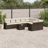 vidaXL 10-tlg. Garten-Sofagarnitur mit Kissen Braun Poly Rattan