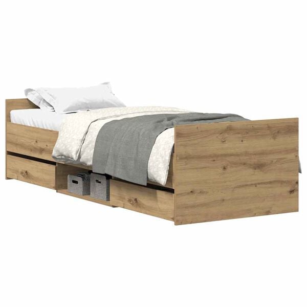 vidaXL Bettgestell ohne Matratze Artisan-Eiche 90x200cm Holzwerkstoff