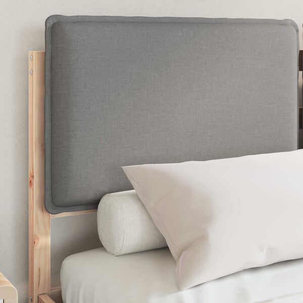 vidaXL Bettgestell mit gepolstertem Kopfteil Hellgrau 140 x 200 cm